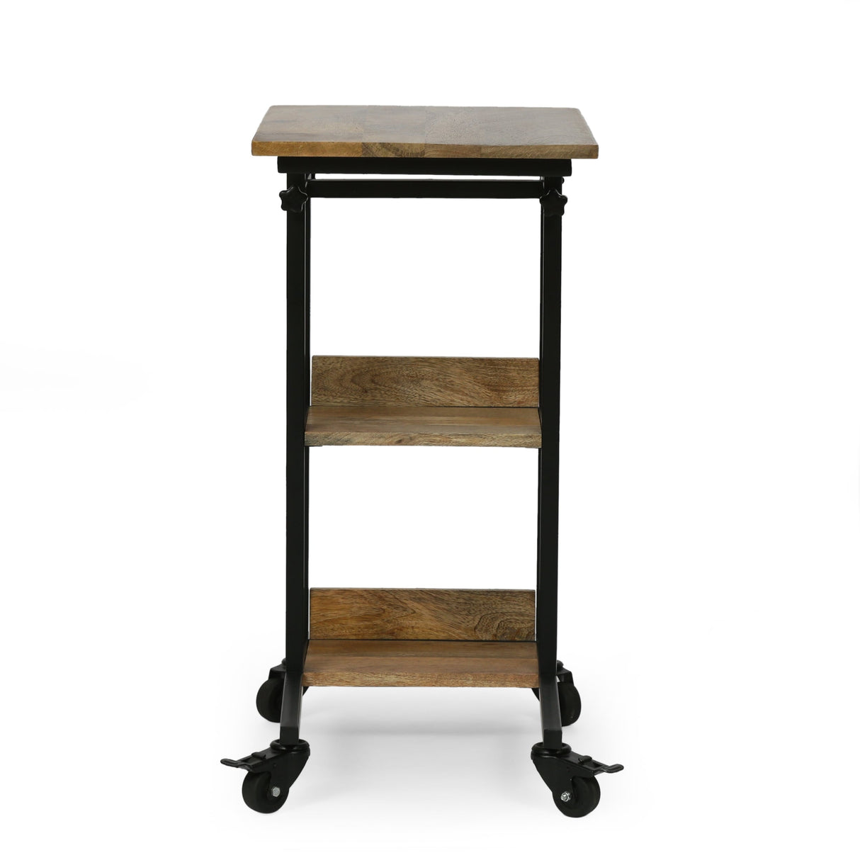 Amlin Modern Industrial Handcrafted Wooden Multi-Purpose Adjustable Height C-Shaped Side Table by Christopher Knight Home