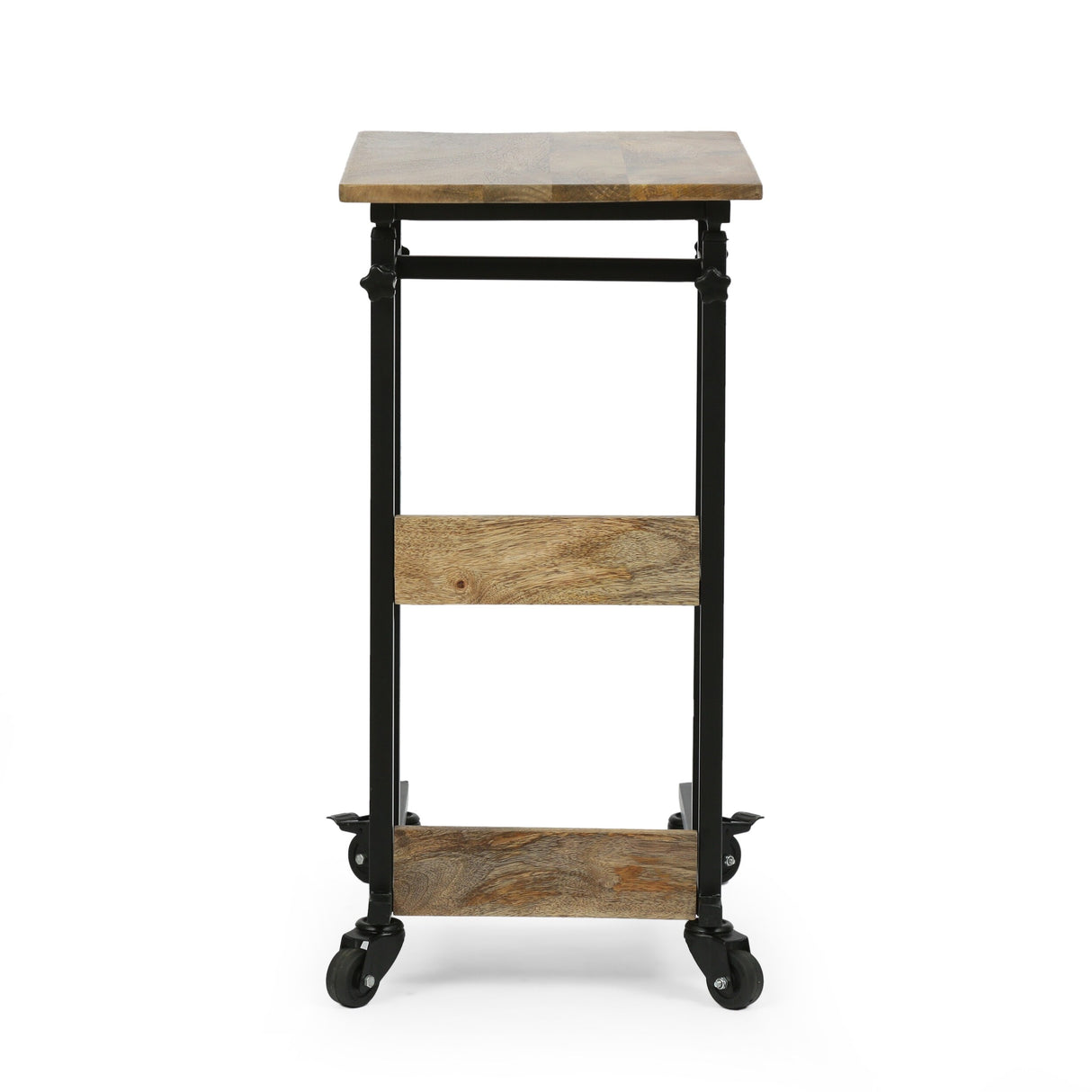 Amlin Modern Industrial Handcrafted Wooden Multi-Purpose Adjustable Height C-Shaped Side Table by Christopher Knight Home