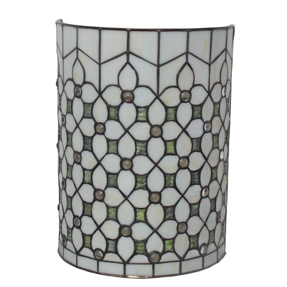 Amora Lighting Tiffany Style Jeweled 13.5-inch Wall Lamp