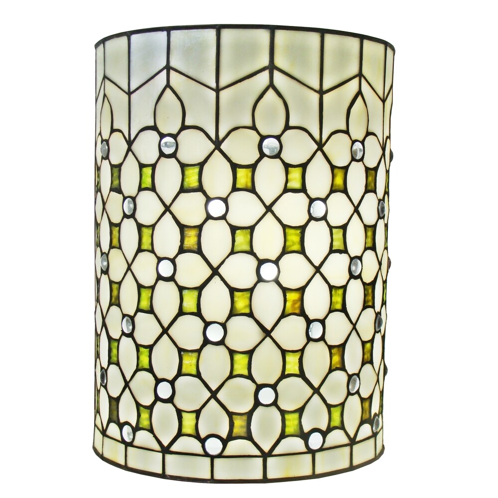 Amora Lighting Tiffany Style Jeweled 13.5-inch Wall Lamp