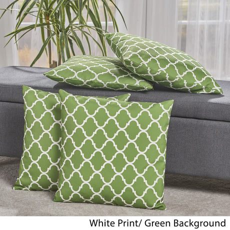 Amorie Quatrefoil Fabric Pillow (Set of 4) by Christopher Knight Home