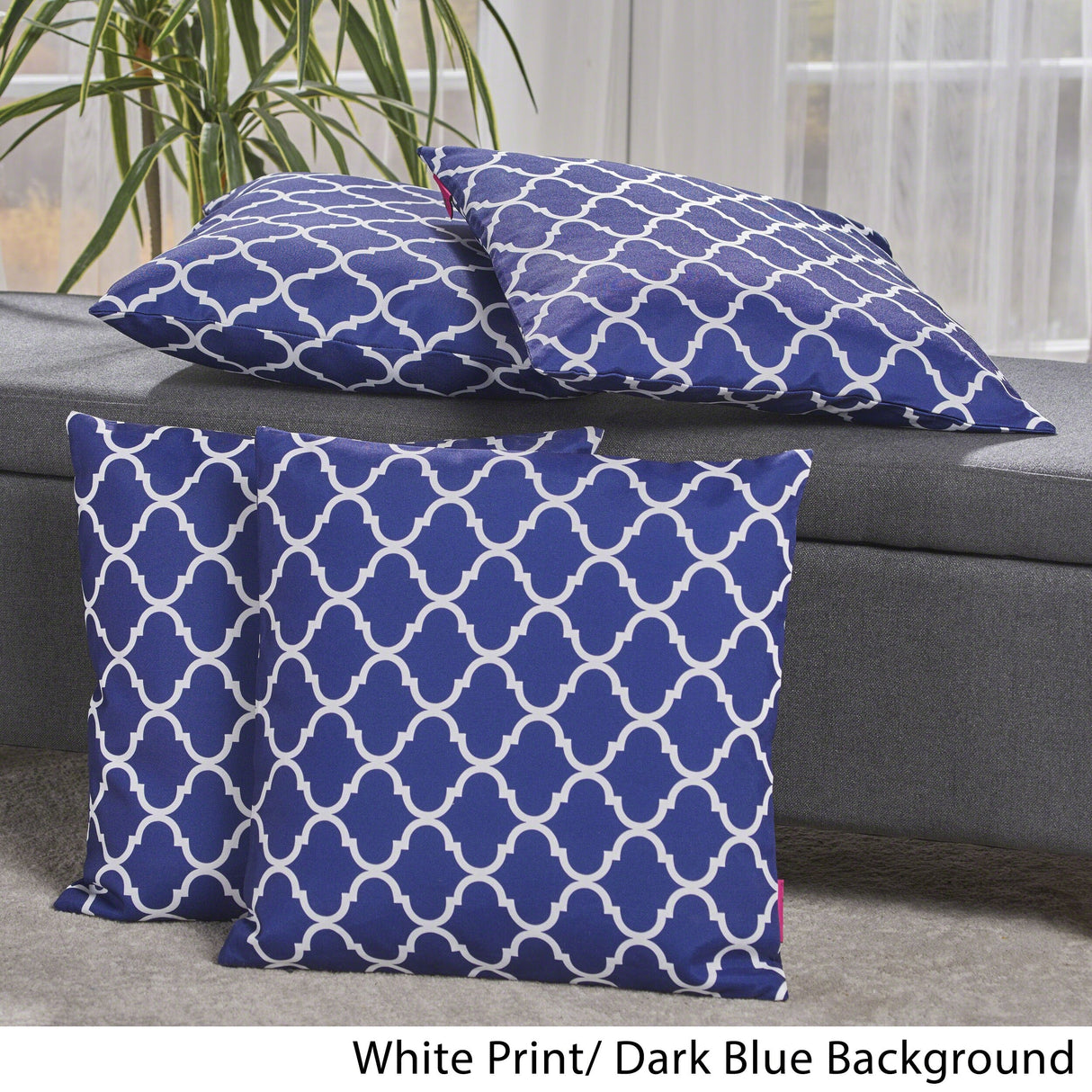 Amorie Quatrefoil Fabric Pillow (Set of 4) by Christopher Knight Home