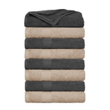 Cotton 600 GSM Highly Absorbent Bath Towels 30x54 Inch by Ample Decor - Pack of 8