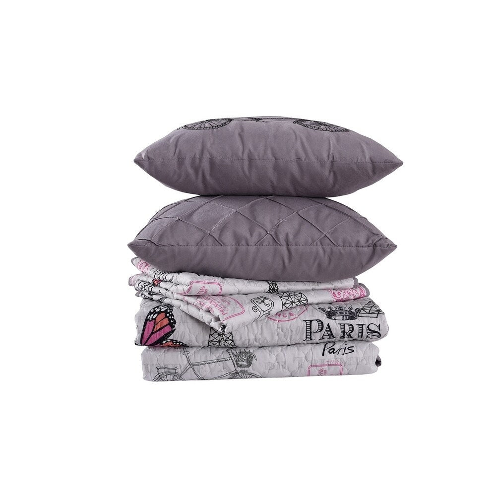 Modern Threads Chateau 5-Piece Reversible Quilted Coverlet Set