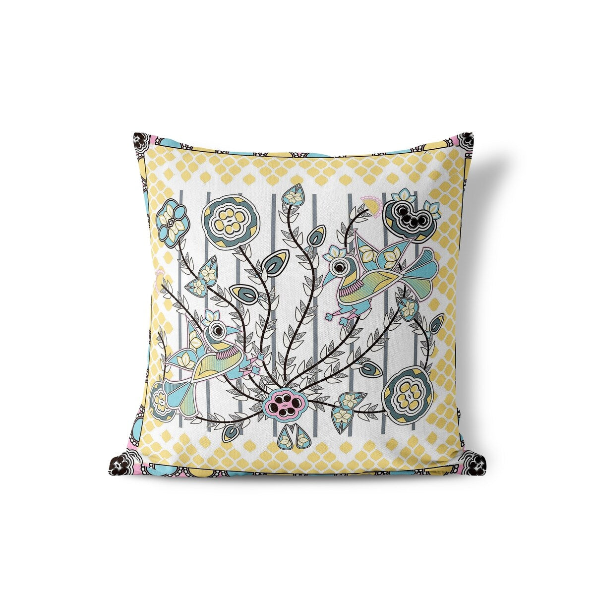 Aquatic Peacock Indoor / Outdoor Throw Pillow Cover