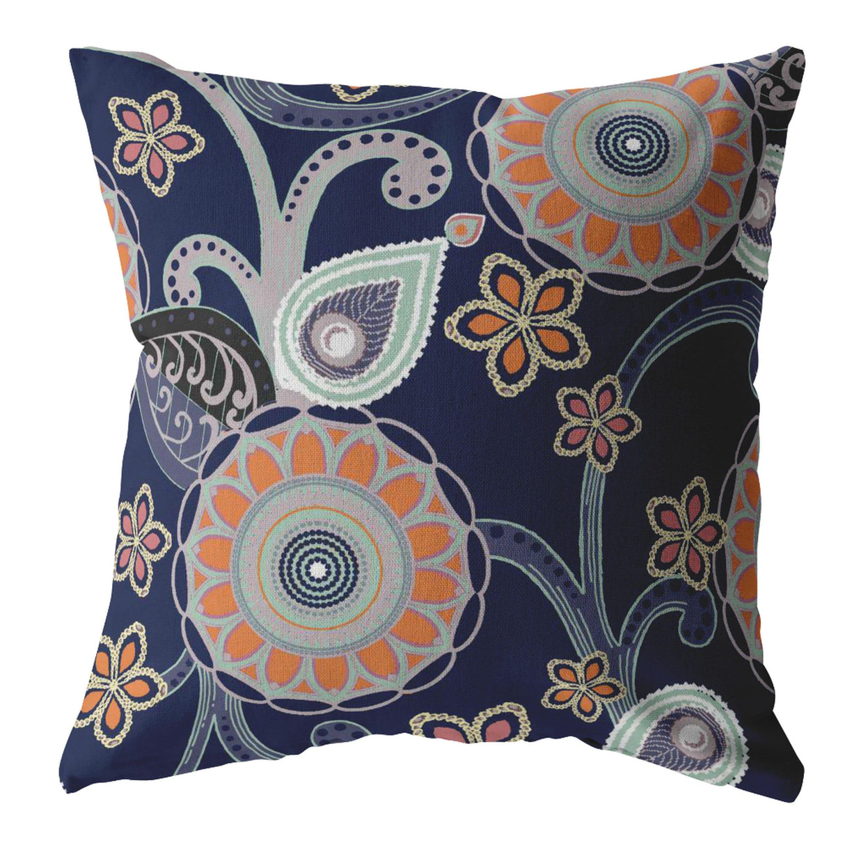 Amrita Sen Flower Circles Faux Suede Throw Pillow Zip