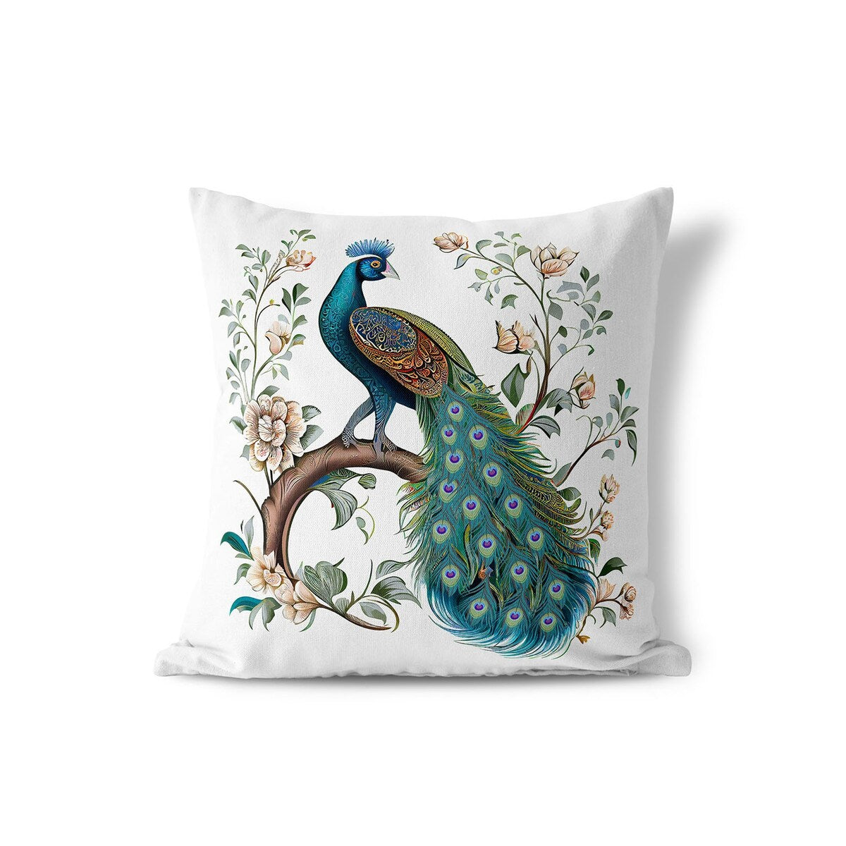 Amrita Sen Peacock Panache Indoor Outdoor Pillow with Removable Cover