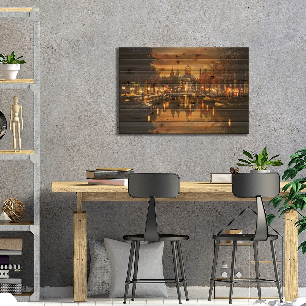 Amsterdam IV Print On Wood by Enzo Romano - Multi-Color