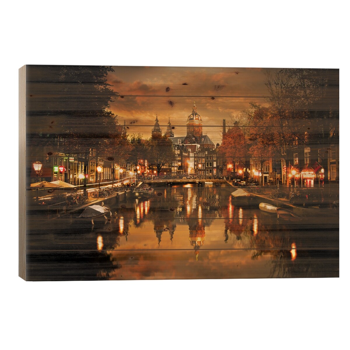 Amsterdam IV Print On Wood by Enzo Romano - Multi-Color