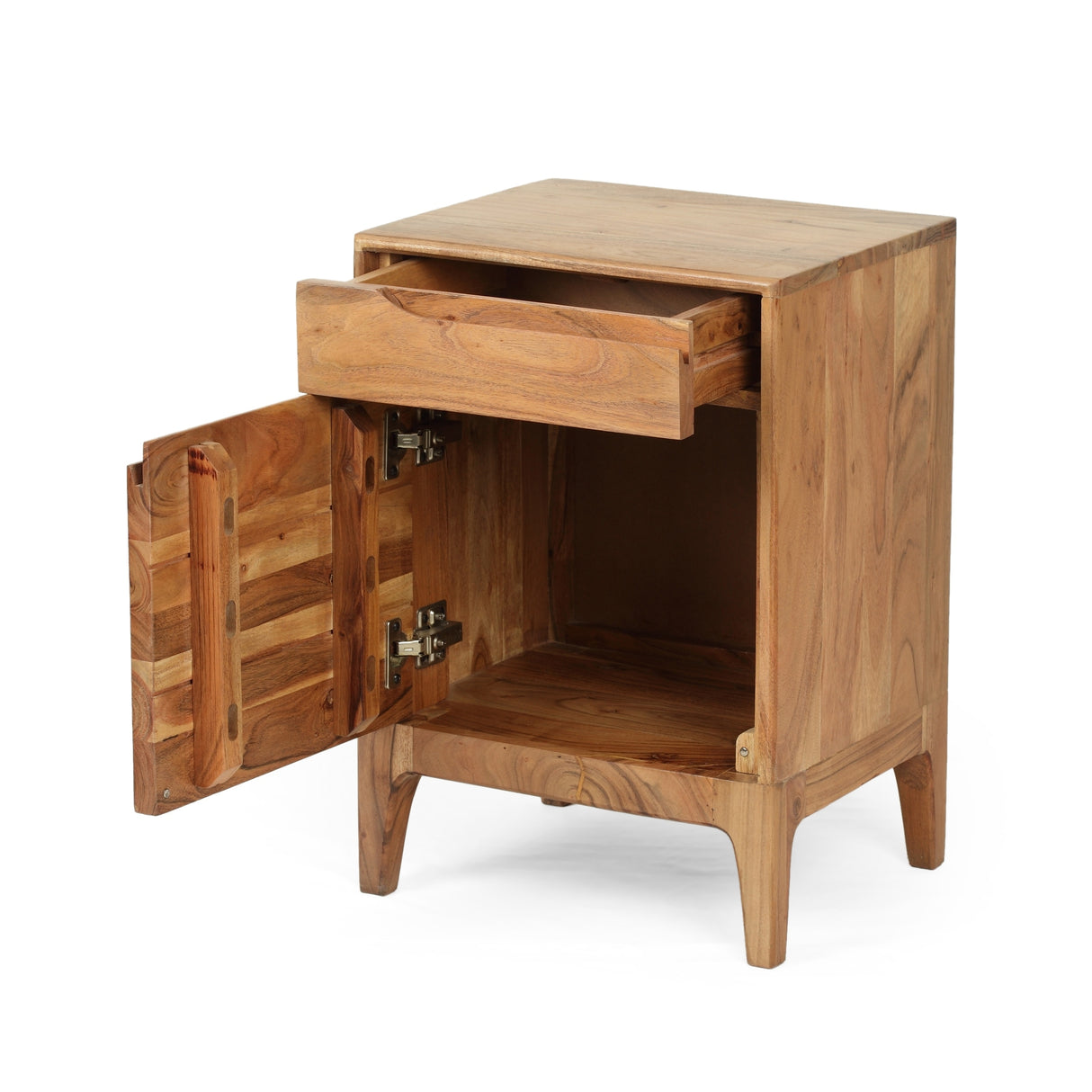 Amwiler Modern Handcrafted Acacia Wood Side Table by Christopher Knight Home