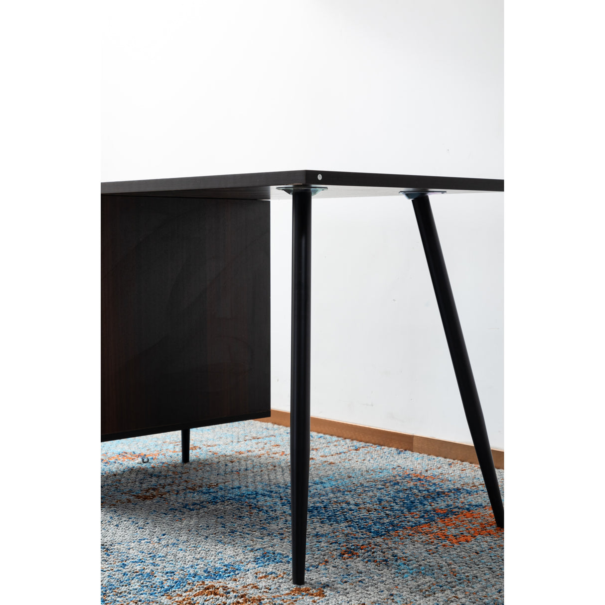 Amy Mid-Century Modern Wood Desk in Walnut Finish