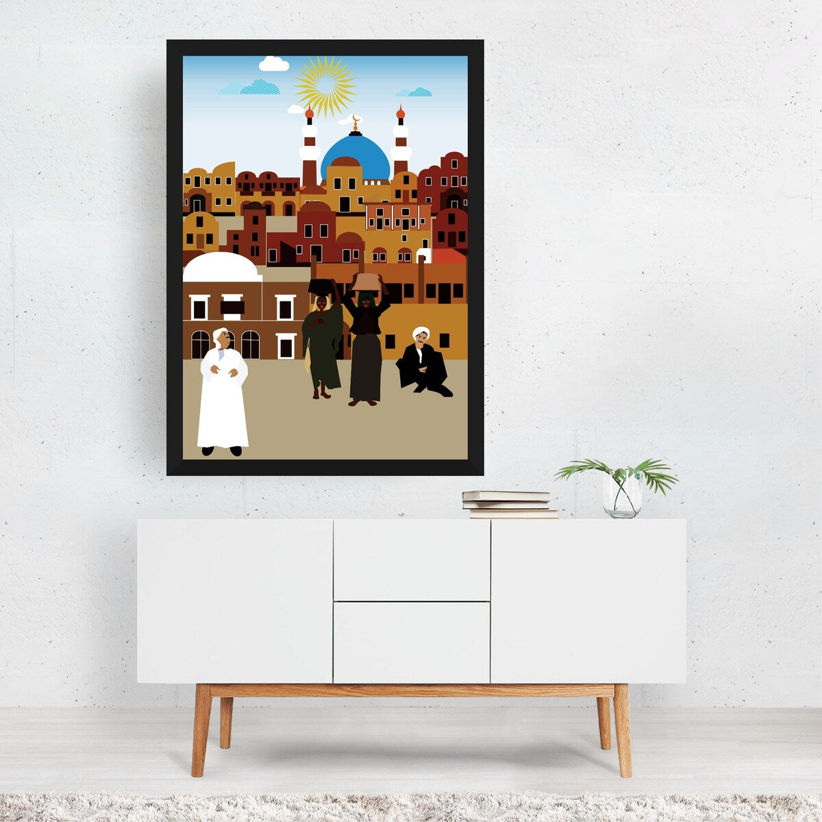 An Arab Village Illustrations Building Cartoon City Art Print/Poster