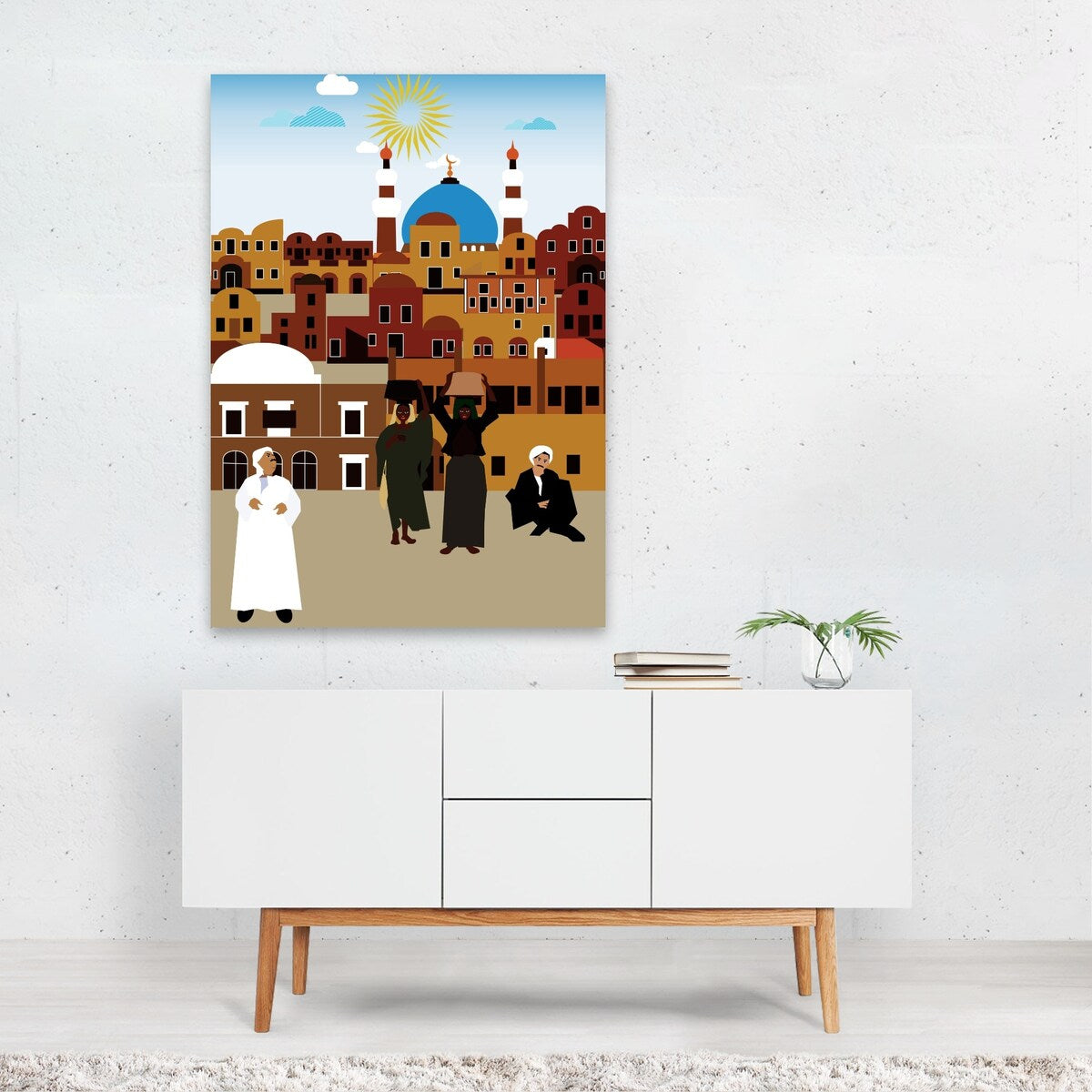 An Arab Village Illustrations Building Cartoon City Art Print/Poster
