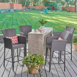 Anaya Outdoor Wicker Barstool by Christopher Knight Home