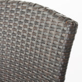 Anaya Outdoor Wicker Barstool (Set of 4) by Christopher Knight Home - N/A