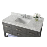 Ancerre Designs Elizabeth 48-inch Sapphire Gray Vanity with Carrara White Marble Top