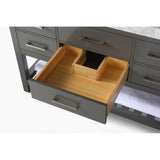 Ancerre Designs Elizabeth 48-inch Sapphire Gray Vanity with Carrara White Marble Top