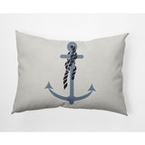 Anchor and Rope Nautical Indoor/Outdoor Throw Pillow