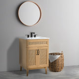 Ancillary Rattan Modern Farmhouse 2-Shelf Bath Vanity Cabinet Only (Sink Basin not Included), by JONATHAN Y