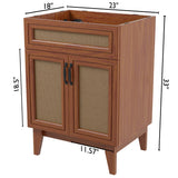 Ancillary Rattan Modern Farmhouse 2-Shelf Bath Vanity Cabinet Only (Sink Basin not Included), by JONATHAN Y