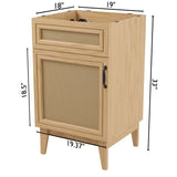 Ancillary Rattan Modern Farmhouse 2-Shelf Bath Vanity Cabinet Only (Sink Basin not Included), by JONATHAN Y