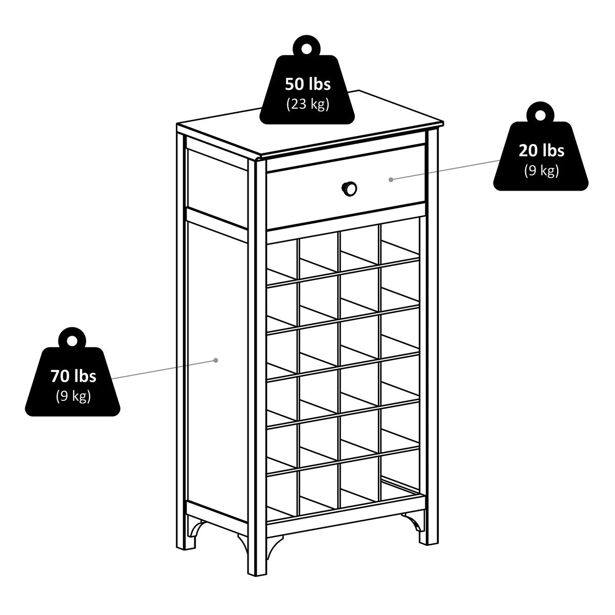 Ancona Wine Cabinet, Espresso