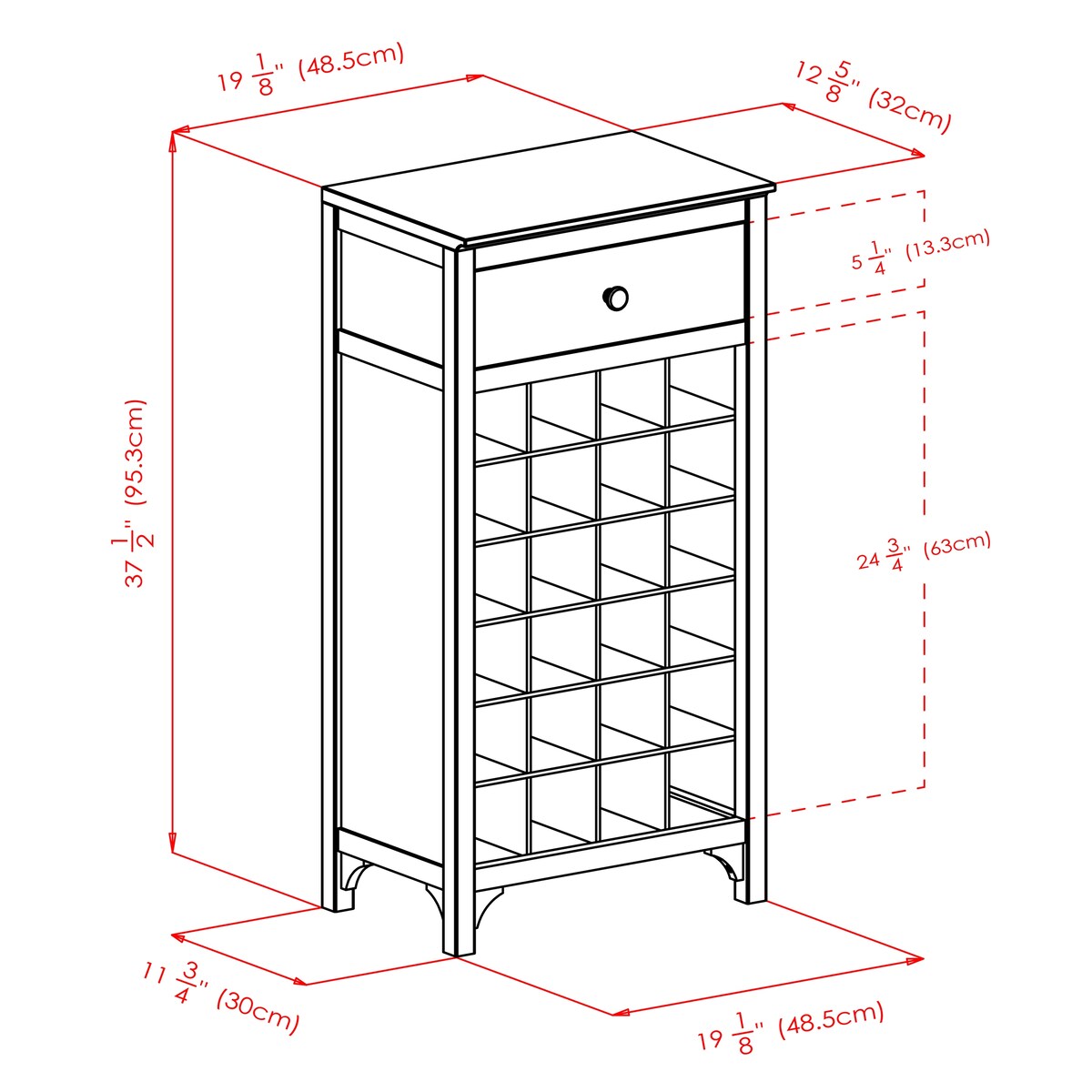 Ancona Wine Cabinet, Espresso