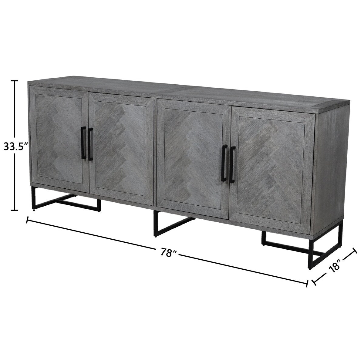Anderson 78-inch 4-Door Sideboard in Herringbone Mango Wood