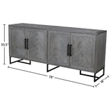 Anderson 78-inch 4-Door Sideboard in Herringbone Mango Wood