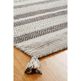 Andes Canyon Granite Grey Cotton Chenille Handmade Area Rug
