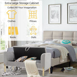 Storage Ottoman Bench, Upholstered Velvet Entryway Bench with Armrest & Large Storage Space for Living Room - 52inch