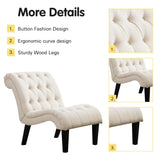 Andeworld Accent Chair for Bedroom Living Room Chairs Tufted Upholstered Lounge Chair with Wood Legs Linen Fabric