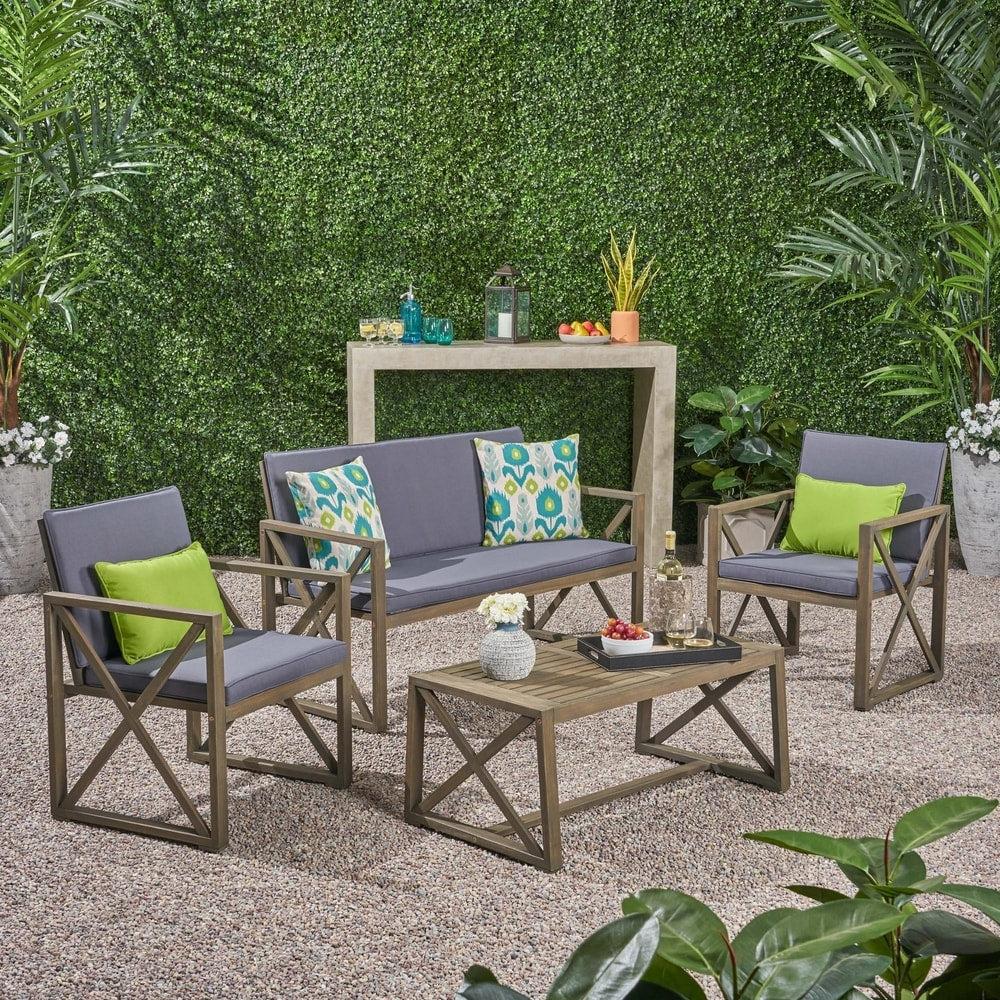 Andora 4-piece Acacia Wood Chat Set by Christopher Knight Home