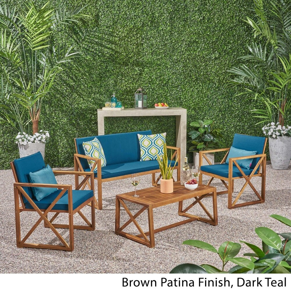 Andora 4-piece Acacia Wood Chat Set by Christopher Knight Home