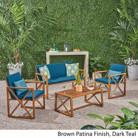 Andora 4-piece Acacia Wood Chat Set by Christopher Knight Home