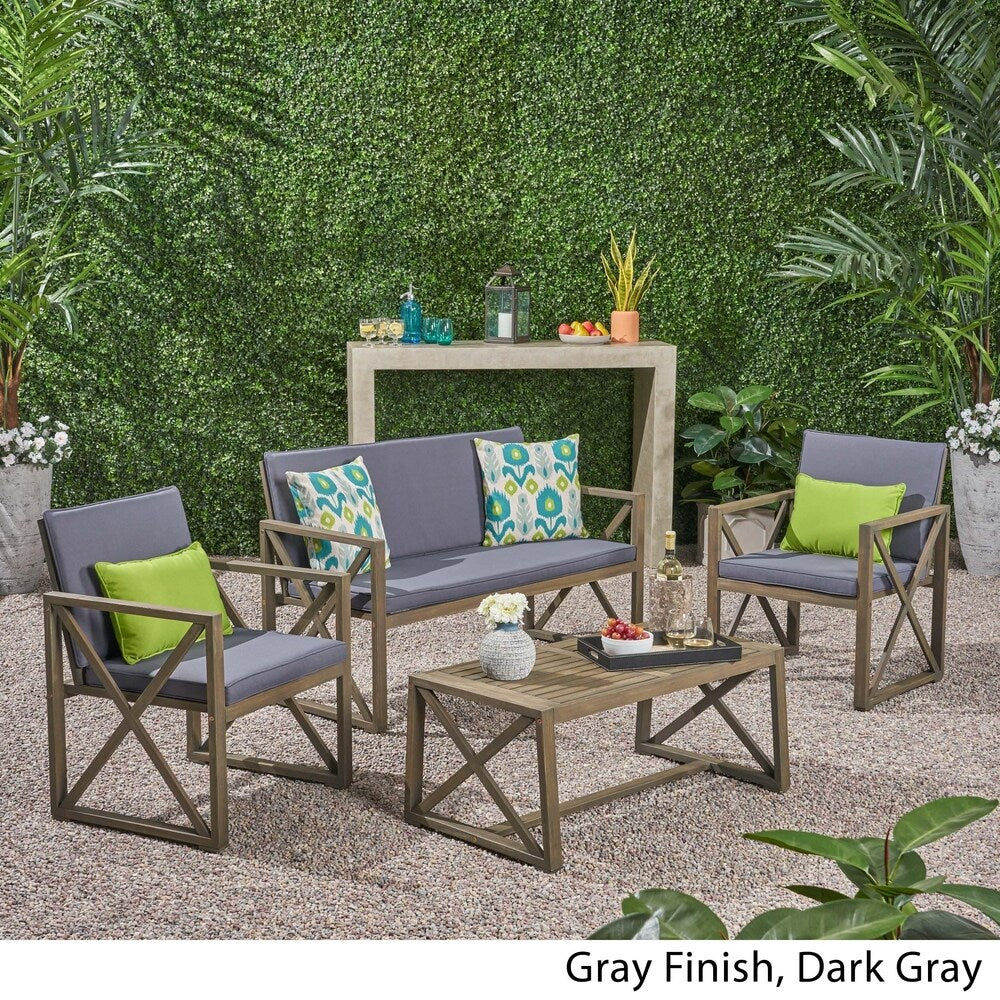 Andora 4-piece Acacia Wood Chat Set by Christopher Knight Home