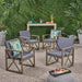 Andora Outdoor Acacia Wood Club Chairs with Cushions (Set of 4) by Christopher Knight Home