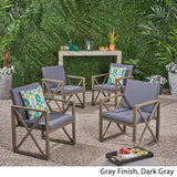 Andora Outdoor Acacia Wood Club Chairs with Cushions (Set of 4) by Christopher Knight Home