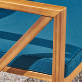 Andora Outdoor Cushioned Acacia Loveseat w/ Coffee Table by Christopher Knight Home