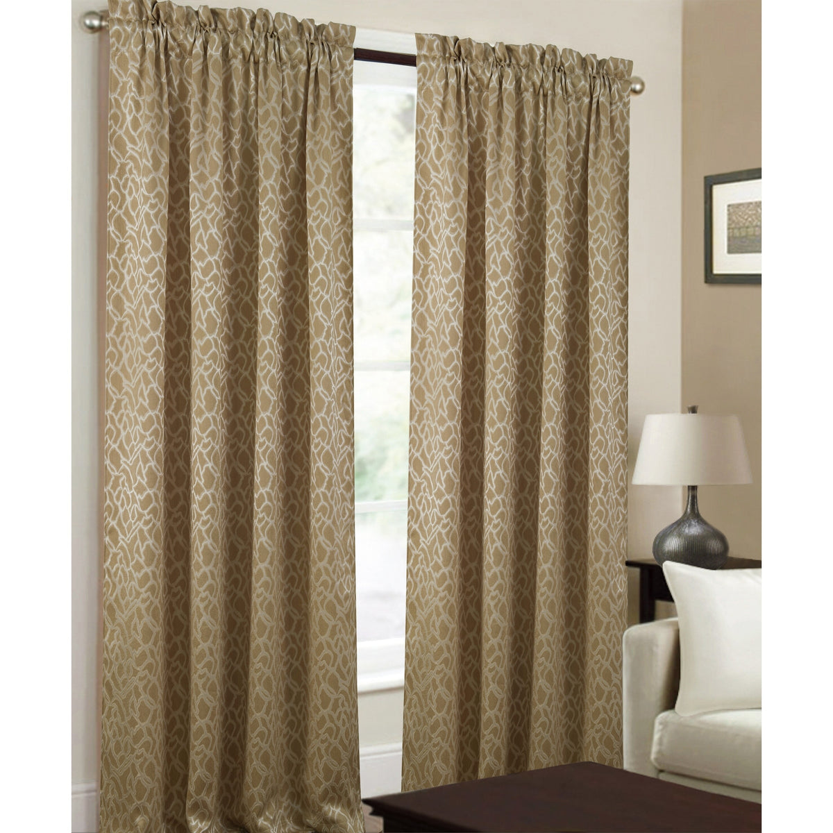 Andora Textured Jacquard Single Rod Pocket Panel - (1x) 53 x 84 in. -