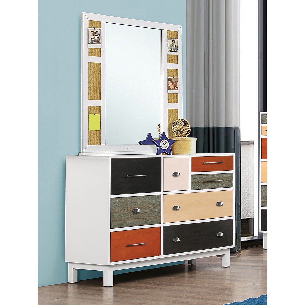 Andris Transitional White 5-piece Full Storage Bedroom Set