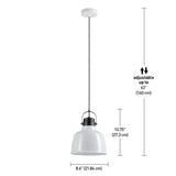 Porch & Den Arlene White/ Satin Finish 1-light Pendant