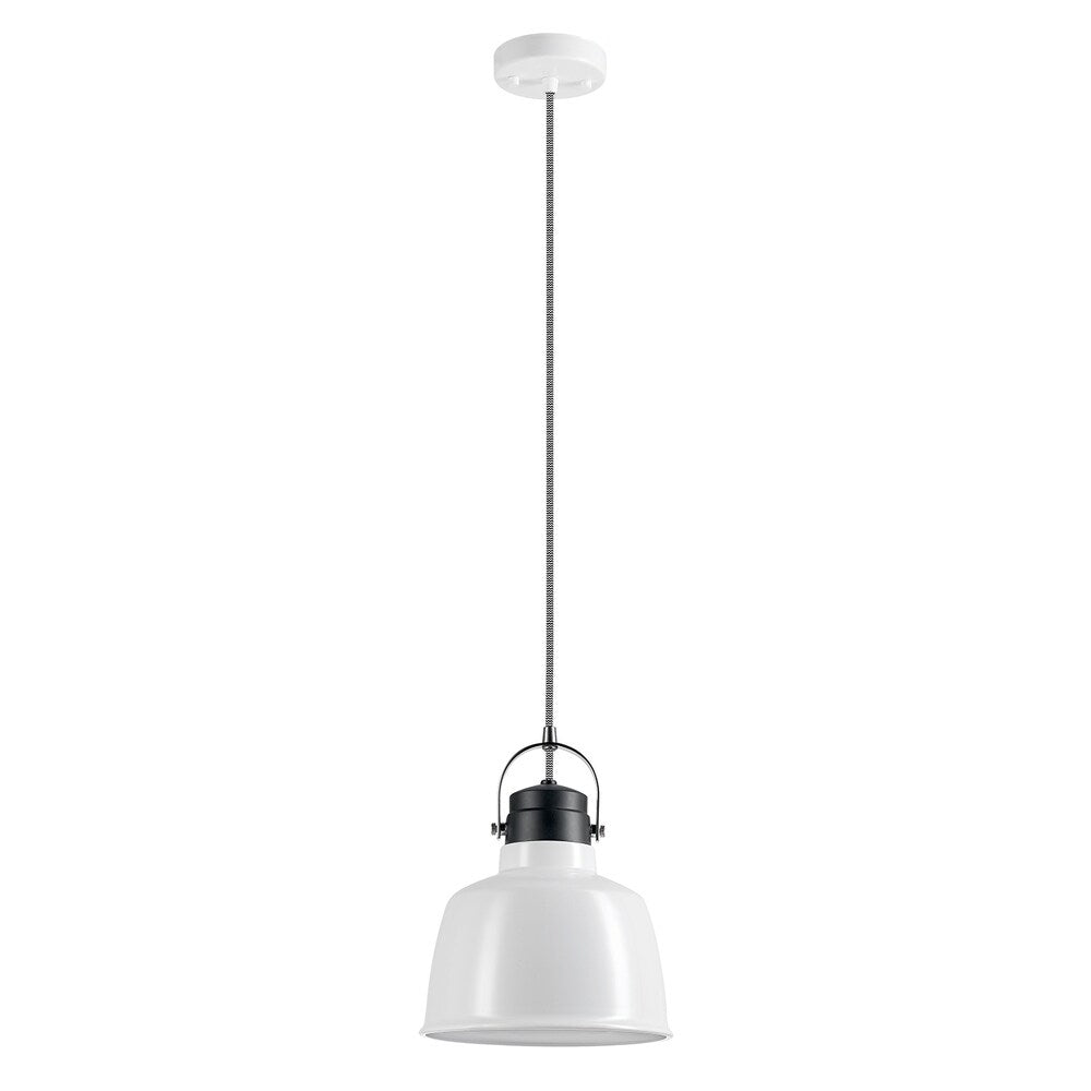 Porch & Den Arlene White/ Satin Finish 1-light Pendant