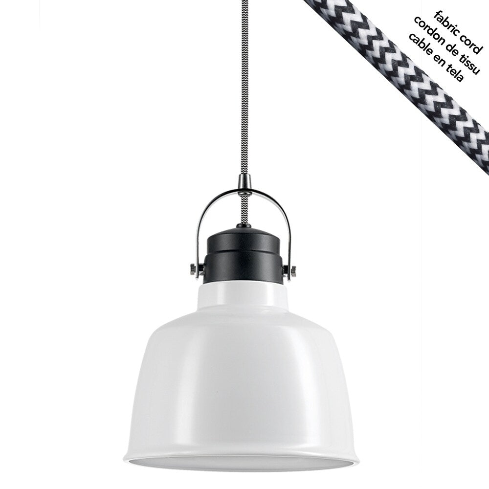 Porch & Den Arlene White/ Satin Finish 1-light Pendant