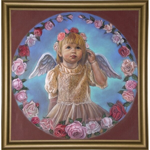 Angel Of Roses-TRIREI79294 Framed Print 23.75"x23" by Tricia Reilly-Matthews