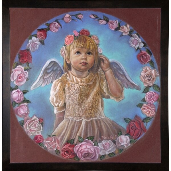 Angel Of Roses-TRIREI79294 Framed Print 23.75"x23" by Tricia Reilly-Matthews