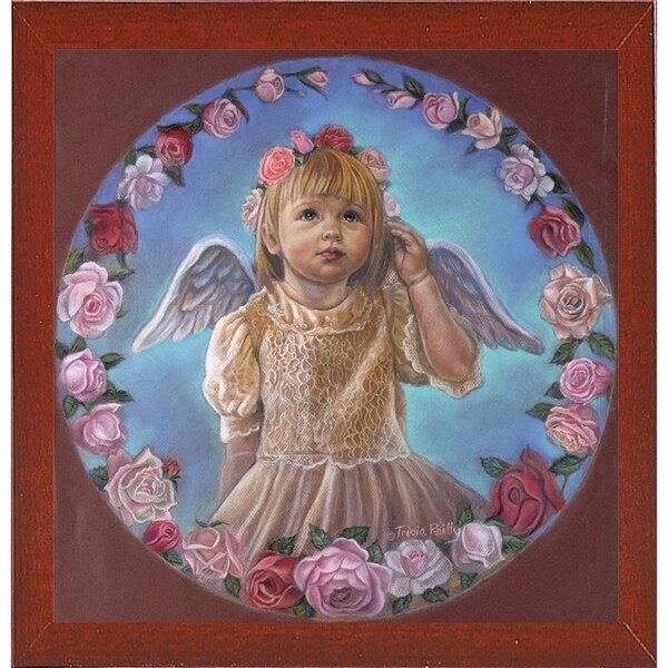 Angel Of Roses-TRIREI79294 Framed Print 23.75"x23" by Tricia Reilly-Matthews