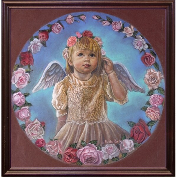 Angel Of Roses-TRIREI79294 Framed Print 23.75"x23" by Tricia Reilly-Matthews