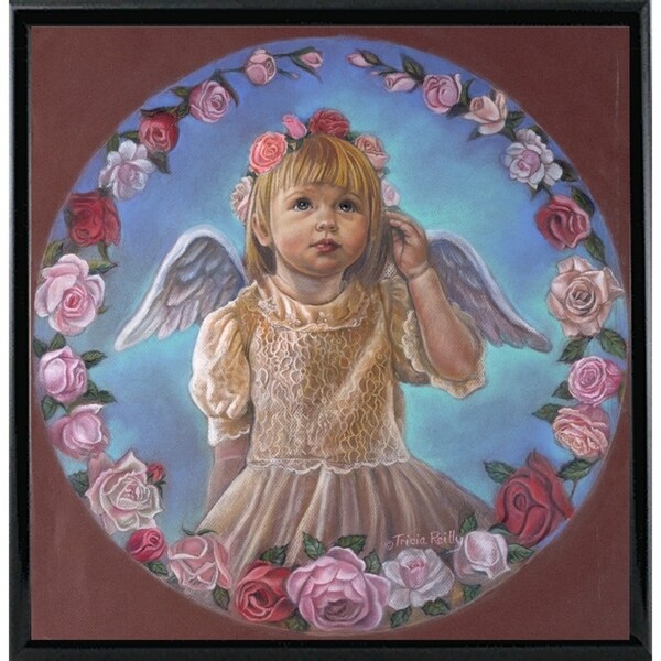 Angel Of Roses-TRIREI79294 Framed Print 23.75"x23" by Tricia Reilly-Matthews