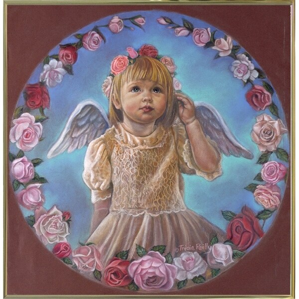 Angel Of Roses-TRIREI79294 Framed Print 23.75"x23" by Tricia Reilly-Matthews